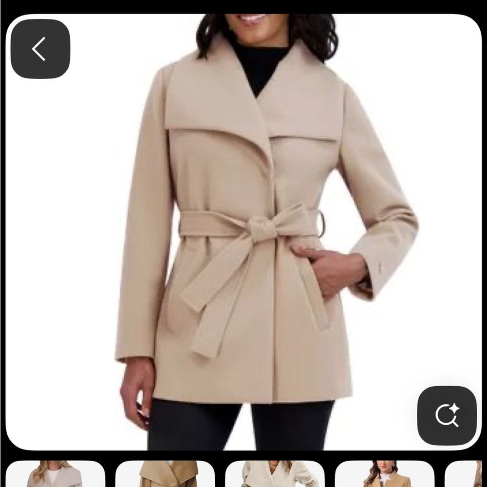 Tahari Women's Black Wrap Trench Coat